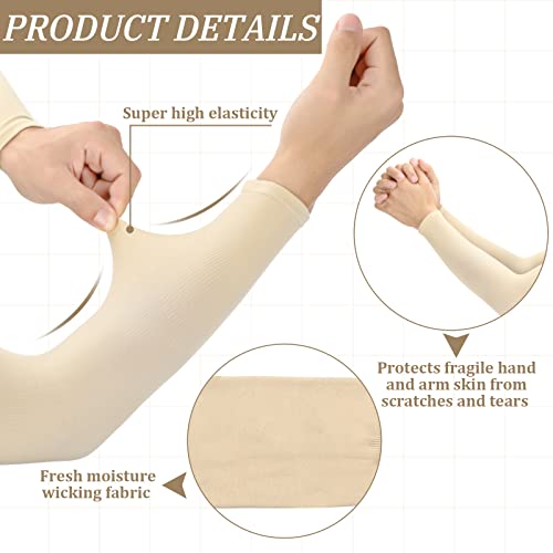 Janmercy 8 Pairs Arm Sleeves Thin Skin Protectors - color: White, Beige