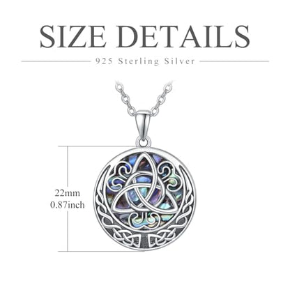 PRAYMOS 925 Sterling Silver Religious Islamic Necklace/Irish Triquetra Celtic Knot Pendant Jewelry Gift for Women - style: 1-Celtic Knot Necklace