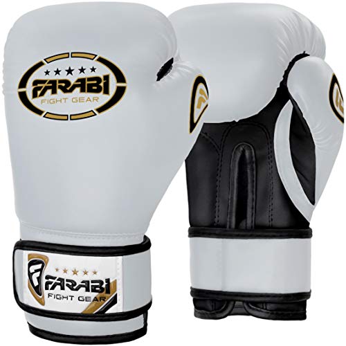 Farabi Boxing Gloves Kids Junior Muay Thai Kick Boxing Training MMA Punching Bag - color: White, size: 6OZ