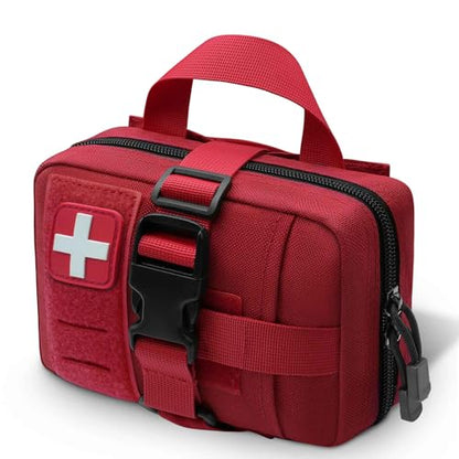 Upgrade Molle Rip Away Ifak Pouch, Tactical Small Belt First Aid Pouch Medical Utility EMT Pouch Only - color: Upgrade - Red