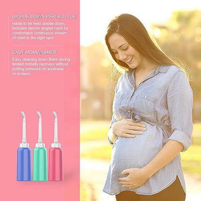 2PCS-Pack Portable Bidet 500ml for Travel Bidet Bottle with 2 Nozzle + Scalable Pipe + Storage Bag ,Peri Bottle for Postpartum Essentials