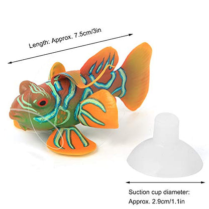 eecoo Realistic Fake Fish Aquarium Fish Tank Artificial Simulation Luminous Ocean Tropical Angel Fish Aquarium Ornament Landscape Decoration (Orange)