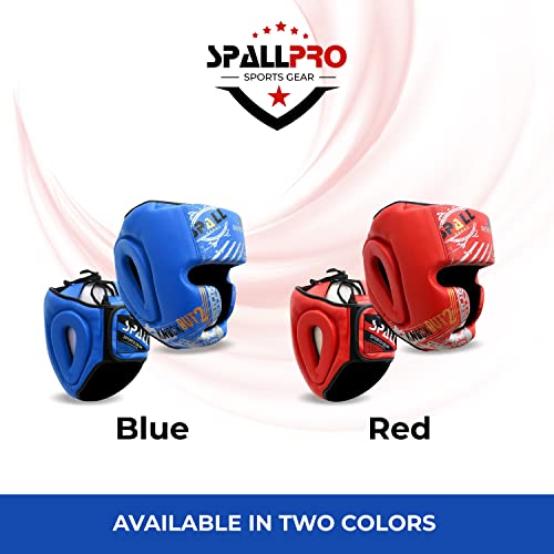 Spall Pro Boxing Headgear, Sparring Helmet for Fighting Sports Karate Boxing Martial Arts MMA and Taekwondo - color: Blue