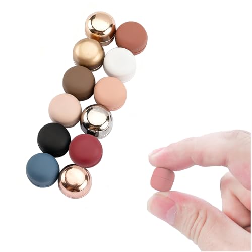 12 Pairs of Multi-Purpose Magnetic Pins, Strong Headband Magnetic Pins, Needleless Safety, Suitable for Women's Scarves, Shirts, Dresses, Clothes, Bags, Refrigerator Magnets (Matte, Glossy)