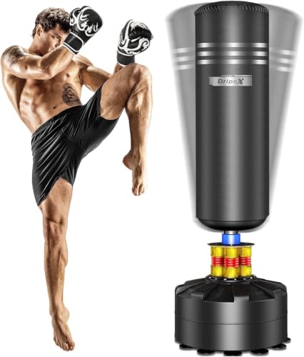 Dripex Free Standing Punching Bag for Adults, 69'' Heavy Boxing Bag with Stand, Boxing Equipment for Fight Camp Home Gym