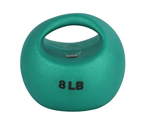 CanDo 10-3293 원 핸들 메디신 볼, 3.6kg(8파운드), 그린 - size: 8 lbs