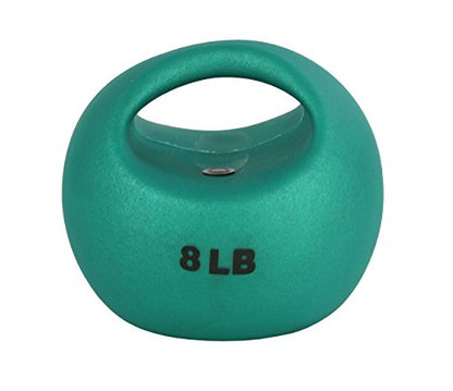 CanDo 10-3293 원 핸들 메디신 볼, 3.6kg(8파운드), 그린 - size: 8 lbs