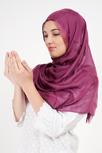 Soft Hijab Scarf 100% Modal | Lightweight | Breathable For Women - color: Berry