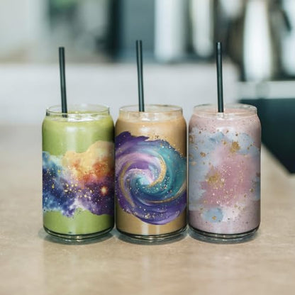 arricraft 10 Sheets Sparkling Patterns Theme UV DTF Cup Wrap for 16OZ Glass, Background Halo Rub on Decals PVC Transfer Stickers for DIY Cups Window Home Printing Decoration 24x11cm/9.4x4.3inch - style: Sparkling Patterns Theme