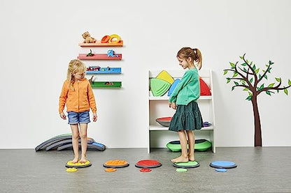 GONGE Tactile Sensory Discs - Starter Set - 10 Textured Stepping Discs, Sensory Exploration, Cognitive Development - Includes Blindfold - Ages 1+, Vibrant - color: Vibrant, style: 10 - Piece