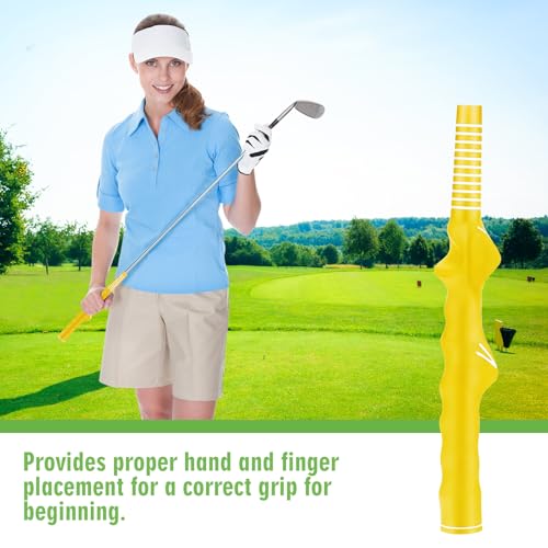 Arrowbash Golf Training Grip Right Handed Swing Grip Trainer Aid Tool for Men Club Accessories - color: Yellow