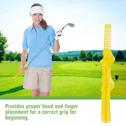 Arrowbash Golf Training Grip Right Handed Swing Grip Trainer Aid Tool for Men Club Accessories - color: Yellow