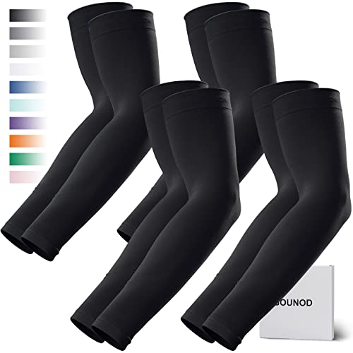 GOUNOD Arm Sleeves for Men Women,Compression Sleeves to Cover Arms for Men Working,Sun Sleeves for Men UV Protection - color: 4 Pairs Black