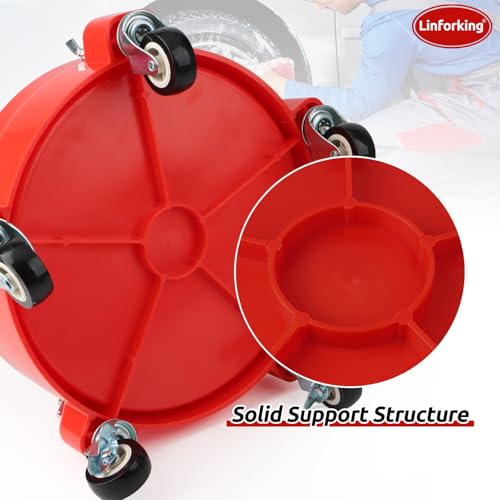 Bucket Dolly 5 Gallon with Wheels,360°Rolling Car Wash Buckets Dolly for 2.5 to 5 Gallon Buckets with Bucket Insert,Cleaning Brush,Supports Up to 300 lbs - size: C