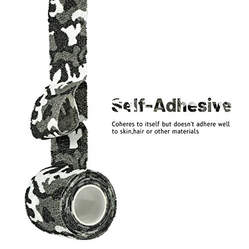 FRESINIDER 9 Rolls Self Adhesive Wrap Athletic Tape Gauze, Breathable Elastic Cohesive Bandage for Sports Injury & Pet (7 Pcs 2" x 5 Yards + 2 Pcs 1" X 5 Yards) (City Camo) - color: City Camo