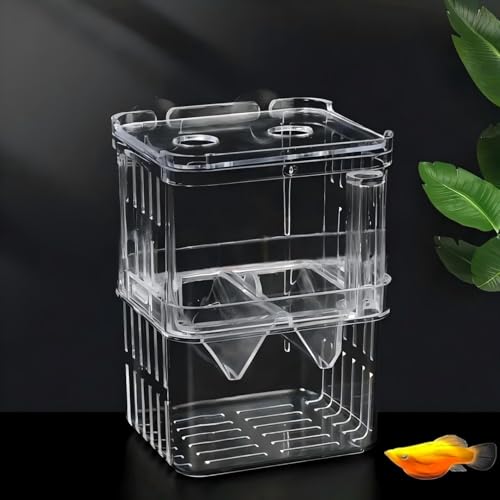 Aquarium Fish Breeder Box Hatchery Incubator,Multi-Functional Acrylic Breeder Isolation Box Hatching Incubator Box for Fish Fry Betta Fish Shrimp and Little Turtle - size: S