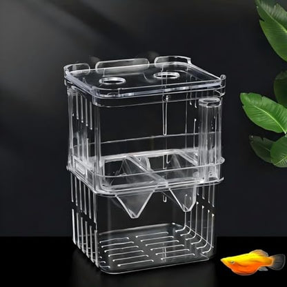 Aquarium Fish Breeder Box Hatchery Incubator,Multi-Functional Acrylic Breeder Isolation Box Hatching Incubator Box for Fish Fry Betta Fish Shrimp and Little Turtle - size: S