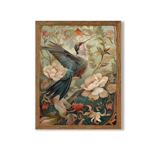 Urmoya Vintage Hummingbird Floral Canvas Wall Art 8x10 Inch - color: Hummingbird, size: 10"L x 8"W