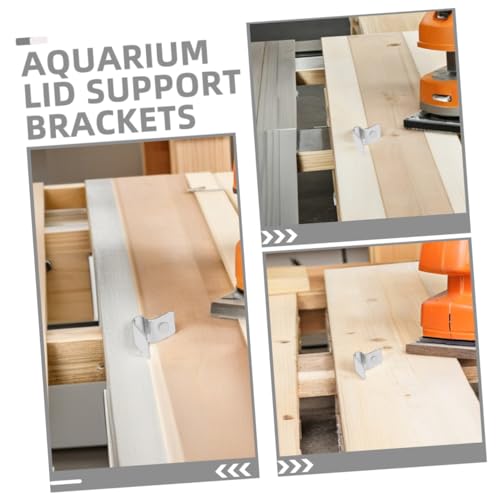 balacoo 8Pcs Stainless Steel Aquarium Lid Clips Glass Cover Support Brackets for Rimless Fish Tanks No Tool Installation Durable Design Compatibility