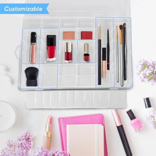 Guyuyii 2 Pack Bead Storage Containers with 36 Grids Adjustable Dividers | for Jewelry Making, Craft Organization, Diamond Painting, Compatible with Beads, Earrings, Small Hardware, Clear - size: 2 Pack 36 Compartments