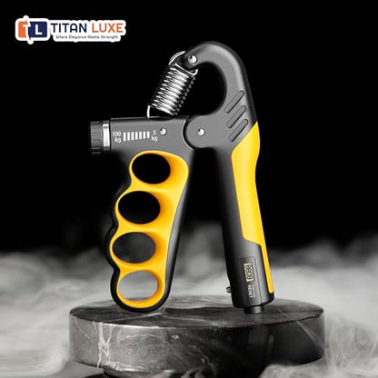 Grip Strength Trainer – Adjustable Resistance Hand Grip Strengthener (11-220 Lbs/5-100KG) with Auto Electronic Counter | Forearm & Finger Exerciser for Athletes, Musicians, Injury Recovery - color: Orange