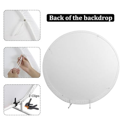 4ft Eid Mubarak Round Backdrop Cover Circle Arabian Ramadan Mubarak Islamic Muslim Circle Backdrop Gold Moon Lantern Circle Circle Background Polyester for Hajj Festival Party Decor Banner - size: 4ft-Diameter