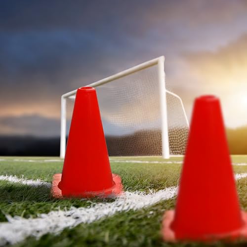 Versatyle Heavy Duty Agility Training Cones (2 in, 6 in, 9 in, 12 in, 28 in) for Sports, Kids Coaching, Multipurpose Field Marker Cones, Soccer, Basketball Drills, Bike, Motorcycle, Traffic Training - style: 12in, Orange