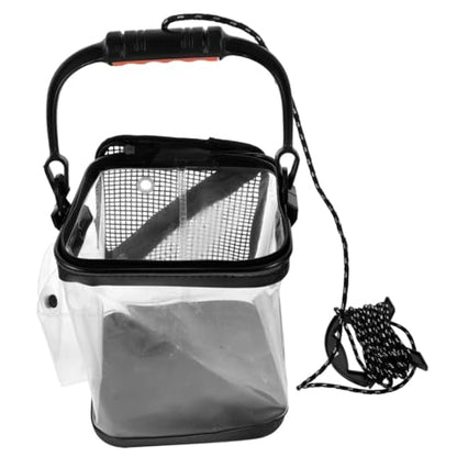 LIOOBO Thickened Transparent Fish Bucket Outdoor Folding Fishing Bucket Live Fish Carrier Lightweight Eva Barrel Easy to Store
