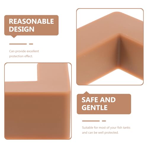 YARNOW Silicone Fish Tank Corner Guards and Furniture Corner Protectors for Safety, Soft Brown Medium Table Protection Guards, 6pcs Set for Aquarium and Pet Carrier Edge Bumpers