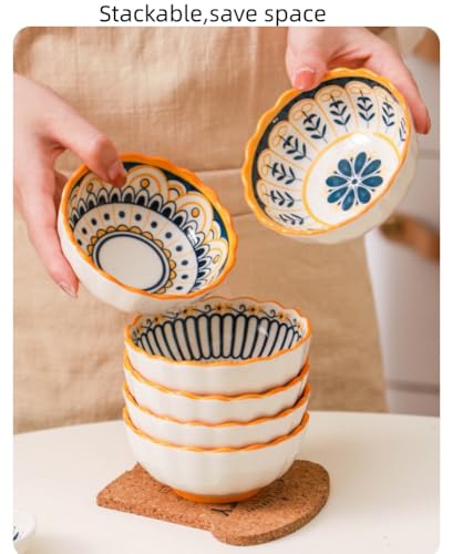 6 Pack 3 oz Small Soy Sauce Dish Ceramic Dipping Sauce Bowls | Moroccan Style/Yellow/Cute/Mini Dipping Bowls for Sushi,Side Dish,Ketchup,Dips,Condiment,Snack/BBQ Party/Stackable - color: Yellow