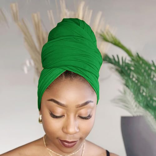 Hijab Scarf for Women Soft Muslim Hijabs Head Wrap Scarves Fashion Long Hair Shawls Stretchy Muslin Headscarf - color: Bright Green Hijab Scarf for Women