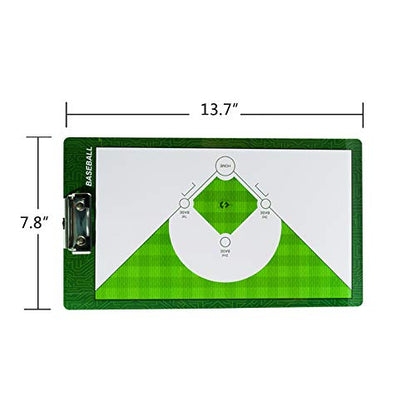Foldable Leather Football Soccer Magnetic Tactic Marker Coaching Clipboard with Zipper and Marker Pen - Coaching Strategy Guiding Board Kit Equipment Portable Coach Tool - style: Baseball