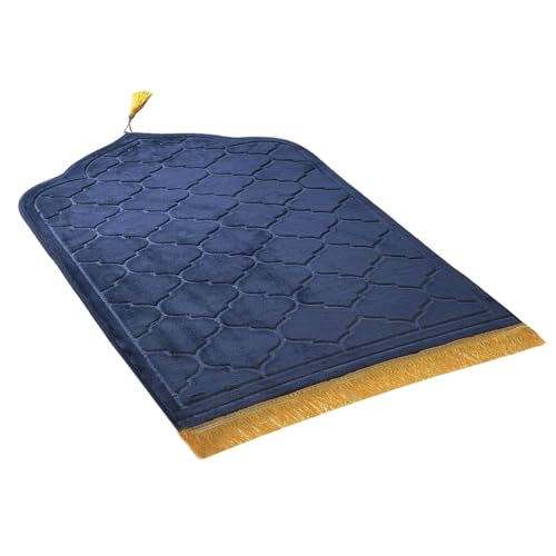 JE JOUE Prayer Rug Muslim Mat Islamic - Thickening Sponge Muslim Rug for Men Women Eid Travel Ramadan, Soft Luxury Great for Knees and Forehead (Grayish Blue - color: Grayish Blue