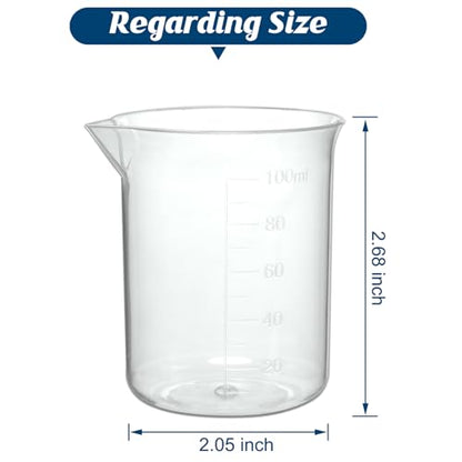 Plastic Measuring Cups, 100ml, Set of 15, for Liquid Measurement and Scientific Experiments - style: 100ML