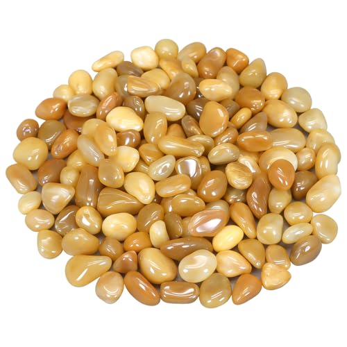 River Rocks,Virekm Decorative Ornamental Pebbles Garden Landscaping Stones | Gravel Filler for Home Decoration Flower Bed Fish Tank Plants Vases Succulents ( yellow, 5 Pounds) - color: yellow, size: 5 Pounds