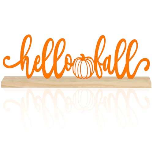 Metal Hello Fall Sign Decorations for Home Party Shelf Mantel - style: Autumn B