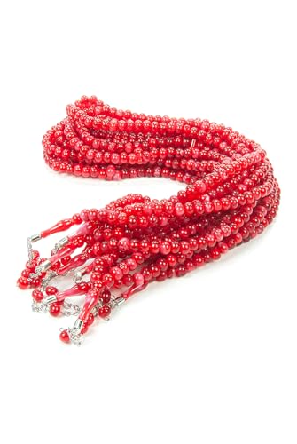 ihvan online, Tasbih Prayer Beads 99, Pack of 10, Muslim Prayer Bead, Islamic Rosary Bead, Dhikr, Tasbeeh Bulk, Misbaha, Masbaha, Tespih, Islamic Gift for Ramadan & Mawlid & Hajj Umrah - color: Red