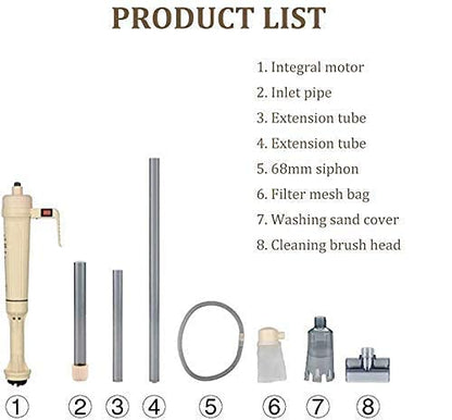 Aquarium Gravel Cleaner, Battery Powered Fish Washer Siphon Water Change Cleaning Tool for Aquarium Fish