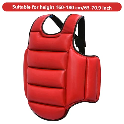 Boxing Body Protector, Reversible Chest Protector, Adjustable Taekwondo Sparring Gear, Sponge Boxing Training Equipment 160-180cm Equipment for Training Body Guard - color: Red & Blue