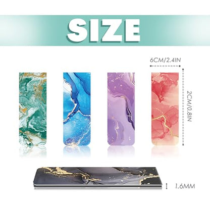 30 Pieces Bookmark, Magnetic Bookmarks for Book Lovers Women Men, Bookmarks Bulk for Reading Lovers, Magnet Bookmark Clips for Teachers Students - size: 30 Pieces, style: Marble