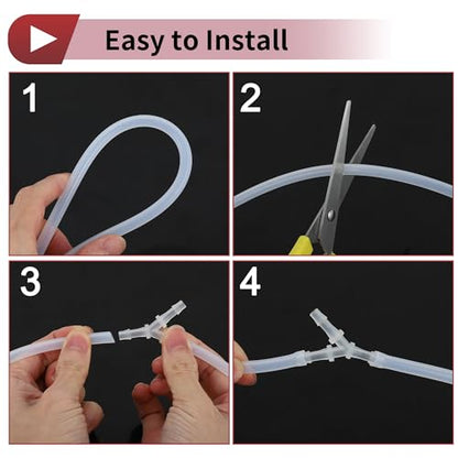 5 Pcs Aquarium Plastic Hose Barb Fitting 1/8" to 3/32" Hose Barb 90 Degree Elbow L Fitting Clear PP