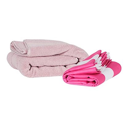 Dock & Bay Beach Towel - Quick Dry, Sand Free - Compact, Lightweight - 100% Recycled - Includes Bag - Cabana - Phi Phi Pink - Extra Large (200x90cm, 78x35) - color: Cabana - Phi Phi Pink, size: Extra Large (200x90cm, 78x35")