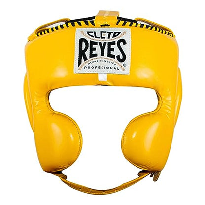 CLETO REYES Boxing Headgear with Cheek Protection for Men and Women, Protective Head Guard Face Saver, Sparring Fighting - color: YELLOW, size: Medium