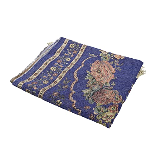 haozaikeji Muslim Prayer Rug Islamic Muslim Prayer Mat Floral Eid Ramadan Rug Namaz Seccade Arabic Turkish Sofa Table Rug Portable Meditation Rug Soft Embroidered Blanket with Tassel - color: Navy