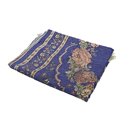 haozaikeji Muslim Prayer Rug Islamic Muslim Prayer Mat Floral Eid Ramadan Rug Namaz Seccade Arabic Turkish Sofa Table Rug Portable Meditation Rug Soft Embroidered Blanket with Tassel - color: Navy