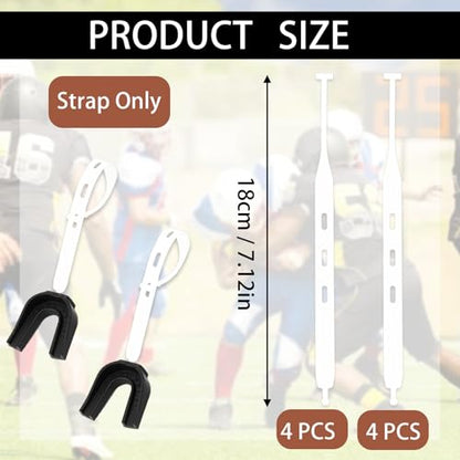 8PCS Mouth Guard Strap Only, Universal Football Mouth Guard Tether Replacement Football Mouthpiece Strap for Youth Sports Hockey Basketball Rugby MMA(White)