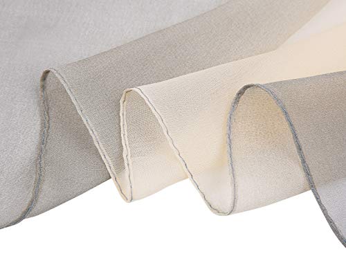 uxcell Women'sChiffon Sheer Long Scarf Silky Gradient Party - color: Gray Beige