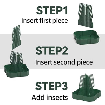 Chameleon Feeder Bearded Dragon Feeder for Mounted Insect（Medium） | Plastic,Anti-Escape,Crested Gecko Tank Accessories,with Rope and Tweezers,for Lizard Bearded Dragon Gecko Frog - size: Medium