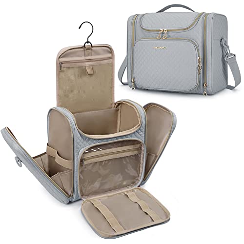 BAGSMART Women's Travel Toiletry Bag, Water-resistant Roomy, Grey - color: Grey