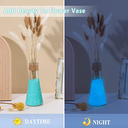 10000pcs 3-5mm Blue Glow Stones Glowing Aquarium Fish Tank Decorations and DIY Craft Luminous Pebbles Glow Sand Gravel Rocks for Vase Fillers - style: Blue
